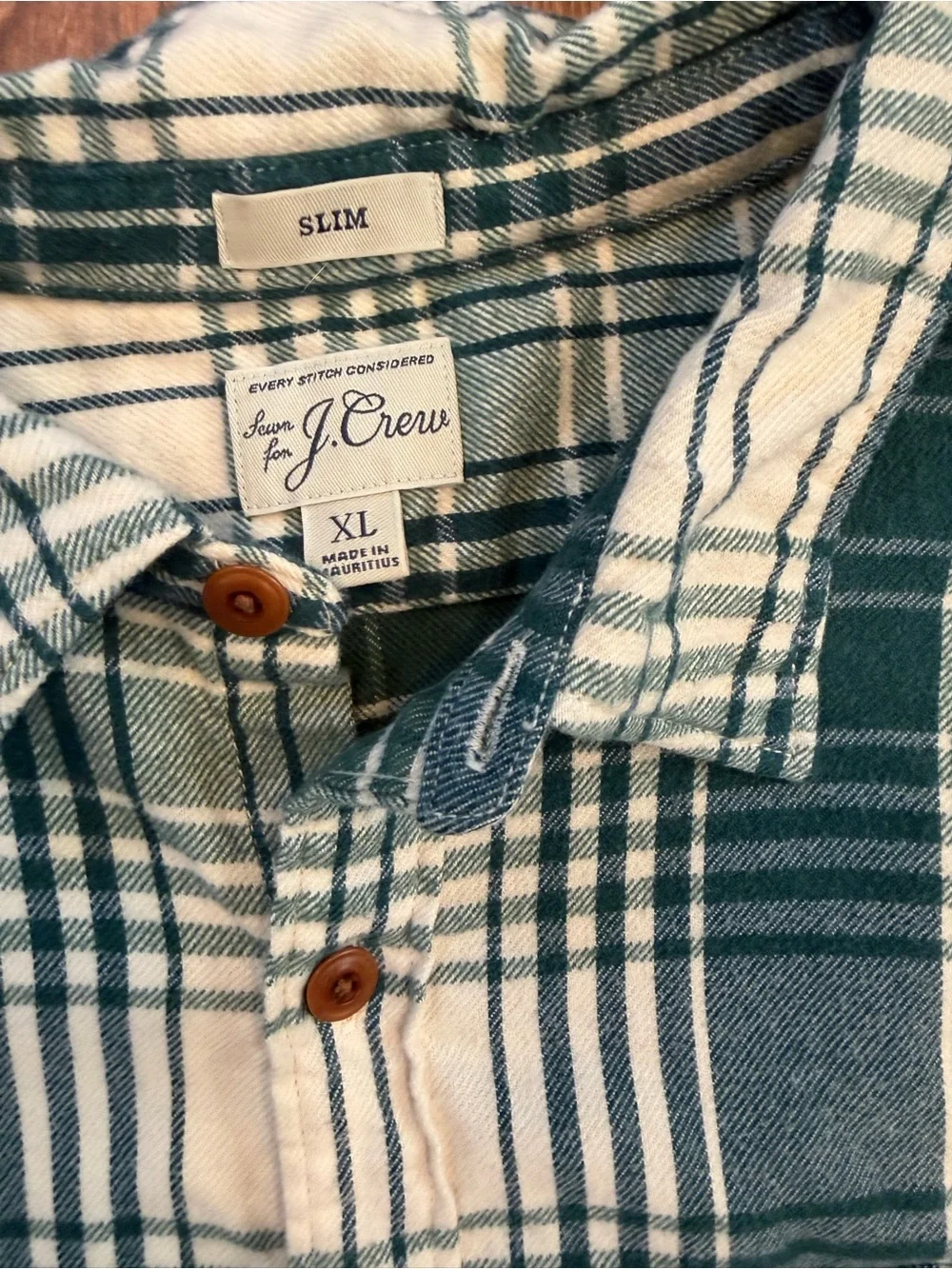 Jcrew flannel long sleeve button shirt (green plaid) / men’s xl